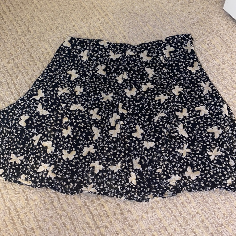 butterfly printed mini skirt